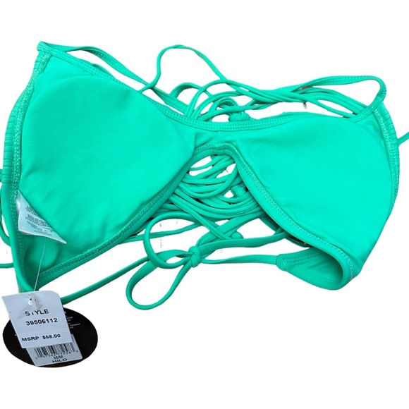 NWT BODY GLOVE DRAPED HILO SMOOTHIES BIKINI TOP Green - Picture 4 of 5